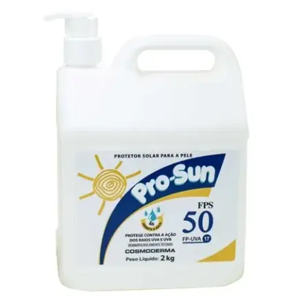 imagem do produto Protetor Solar Profissional Pro-Sun Fator 50 UVA E UVB Galão 2KG Cosmoderma
