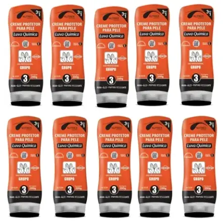 imagem do produto Creme Protetor Luva Química 3 em 1 Nutriex Grupo 3 200g - Caixa 10 Peças