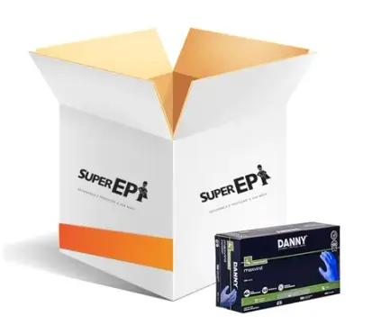 imagem do produto Luva de Procedimento Vinil Azul Danny Com Talco CA 21120 Caixa Com 10 Dispenser