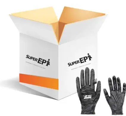 imagem do produto Luva Nitrílica Preta Volk Sensivolk Black CA 38260 Caixa