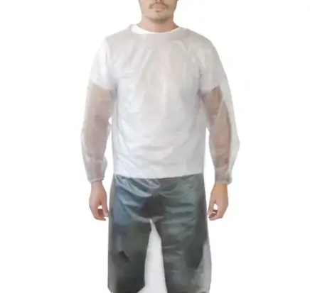 imagem do produto Avental Tipo Barbeiro Manga Longa Maicol em Vinil PVC Transparente 1,20 X 0,70 Engate Rápido CA 45219 imagem do produto Avental Tipo Barbeiro Manga Longa Maicol em Vinil PVC Transparente 1,20 X 0,70 Engate Rápido CA 45219