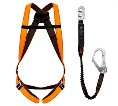 imagem do produto Cinturão Paraquedista 1 ponto Delta Plus Har11 GT Tamanho Ajustável Para P/M/G + Talabarte Simples Com Absorvedor e Gancho  WPSAN235140AD CA 42360