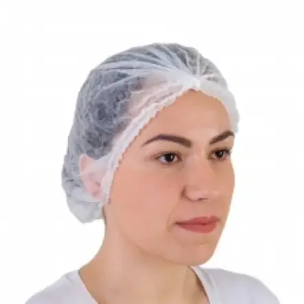 imagem do produto Touca Descartável de TNT Plissada com Elástico Branca Prevemax Pacote 100 Unidades