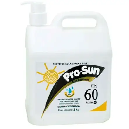 imagem do produto Protetor Solar Pro-sun fator 60 Com Repelente Galão 2KG Cosmoderma