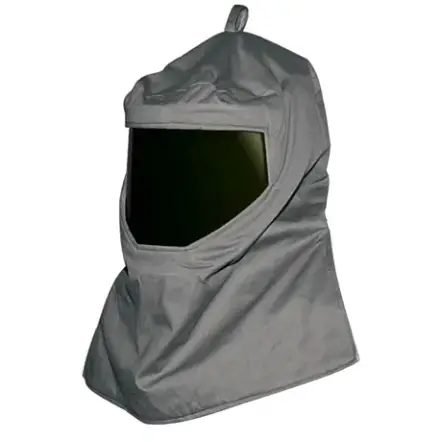 imagem do produto Capuz Eletricista Tipo Carrasco Risco 4 Cinza Leal com Visor verde CA 49406