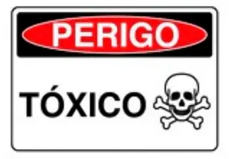 imagem do produto Placa de Sinalização em PVC Perigo Tóxico Risco de Morte 25X35 CM Modelo SP69