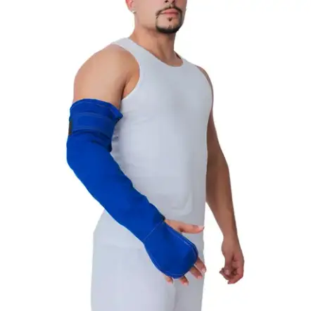 imagem do produto Mangote Térmico Alta Temperaturo Azul Royal 64 Cm fechamento em Velcro CA 50077 - Par