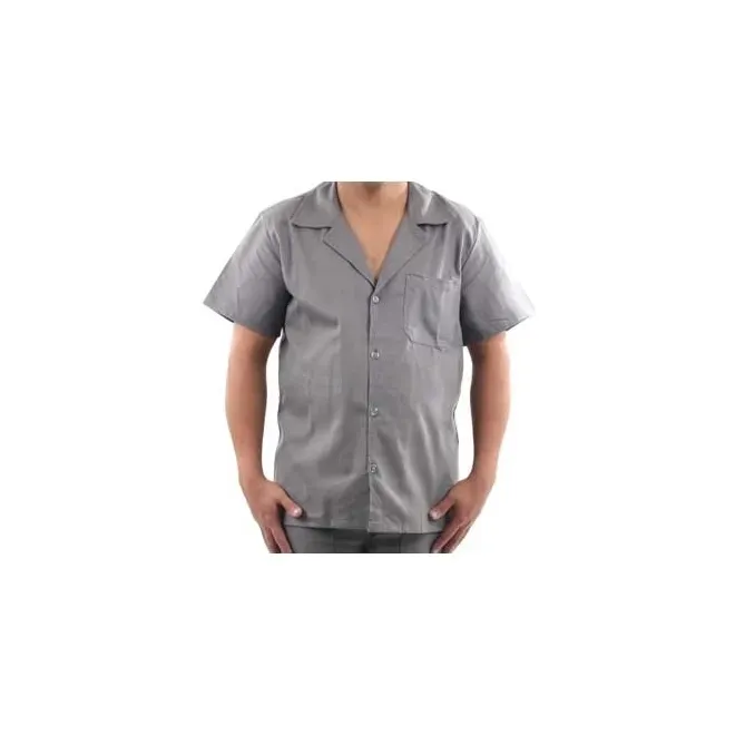 Jaleco de Sarja Profissional Manga Curta 3 bolsos Cor Cinza