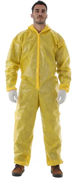 Macacão de Proteção Duvek 4000 Amarelo Impermeável Alta Proteção Química CA 35684