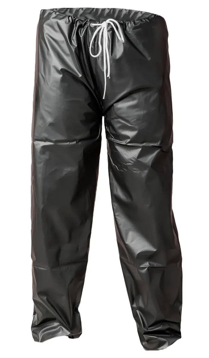 Calça de Chuva em PVC Preta Maicol Com Ajuste de Cordão CA 37356