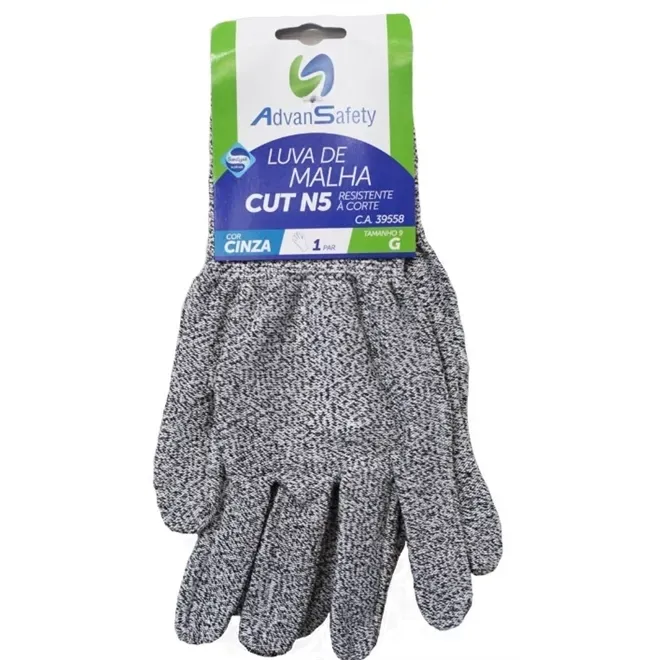 Luva de Proteção ao Corte Antibacteriana CUT N5 Lalan CA 39558