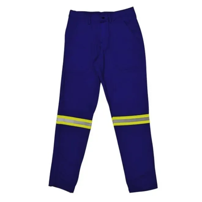 Calça NR10 Risco 2 ATPV 11 Azul Anti-Chama Guardian DX Para Arco Elétrico Refletivo CA 30977