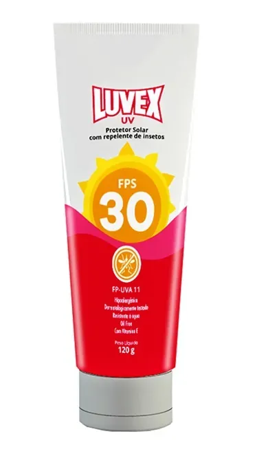 Creme de Proteção Solar Luvex FPS 30 Com Repelente 120ml Hipoalergênico e Atóxico