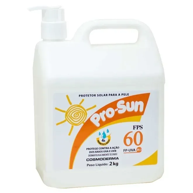 Protetor Solar Profissional Pro-Sun Fator 60 UVA 17 E UVB Galão 2KG Cosmoderma