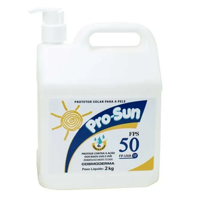 Protetor Solar Profissional Pro-Sun Fator 50 UVA E UVB Galão 2KG Cosmoderma