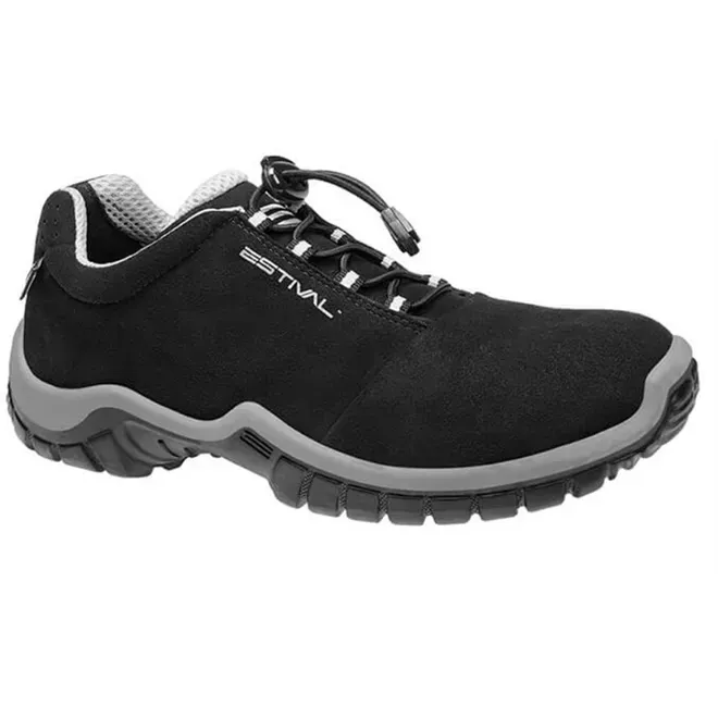 Sapato de Segurança Estival Energy Com Isolante Elétrico Atende Norma NR10 Preto e Cinza Bico de Pvc CA 50880