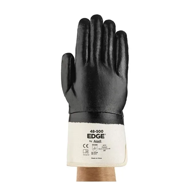 Luva Ansell EDGE® 48-500 Banho Nitrílico Total Para Trabalhos Pesados CA 40893