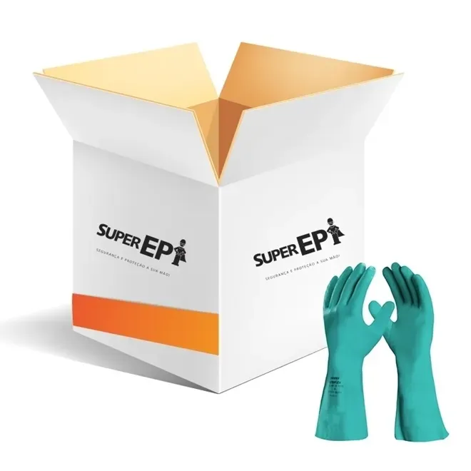 Luva Nitrílica NitriFlex Com Forro Danny DA-36101 Maior Espessura Cano Médio CA 40189 Caixa