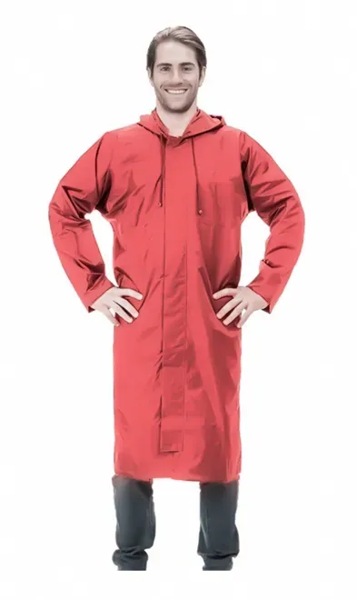Capa de Chuva Vermelha Linha Premium em Nylon Longa CA 28728