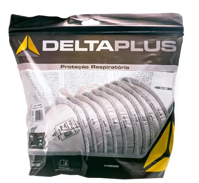 Respirador Tipo Concha PFF1 Sem Vávula Delta Plus Confort Selo Saúde CA 40765 Embalagem 10 Unidades