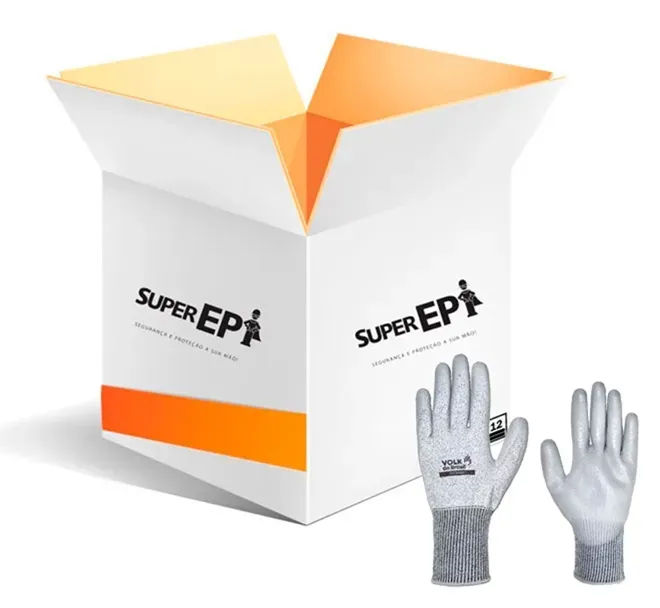 Luva de Segurança Resistente ao Corte Nível 5 Cut Smart Volk CA 39416 - Caixa com 12 Pares
