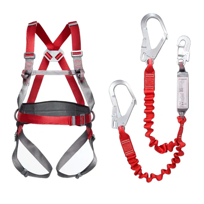 Cinturão Paraquedista CP 1201 4 Pontos de Conexão +  Talabarte Duplo em Y 1,35 Metros Com Absorvedor de Energia, Fita Tubular e Gancho 55MM CP2102 CA 45433