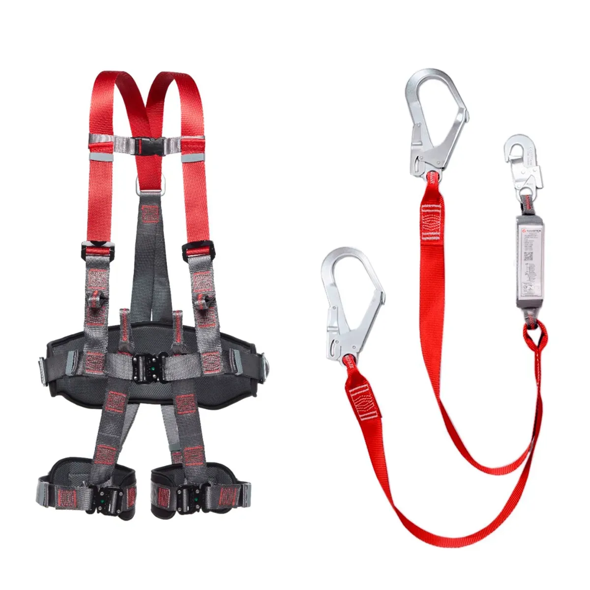 Cinturão Paraquedista CP 1401 4 Pontos de Conexão + Talabarte Duplo em Y 1,35M, Absorvedor e Gancho 55MM CP2101 CA 45435