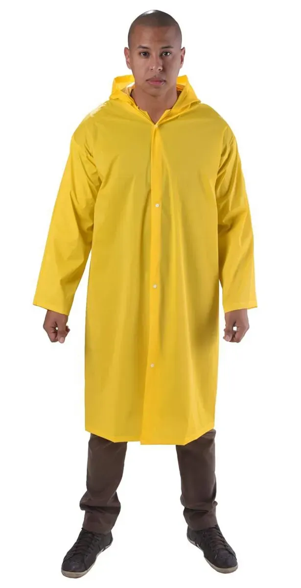 Capa de Chuva Amarela Forrada Vinilseg Soft Com Capuz e Botões de Pressão CA 33304