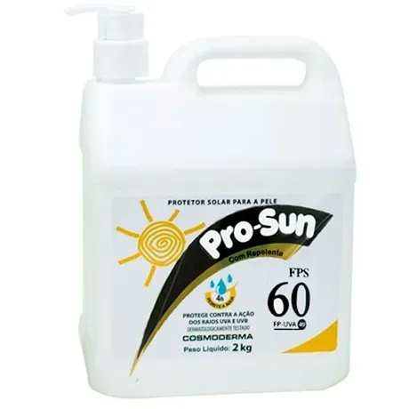 Protetor Solar Pro-sun fator 60 Com Repelente Galão 2KG Cosmoderma