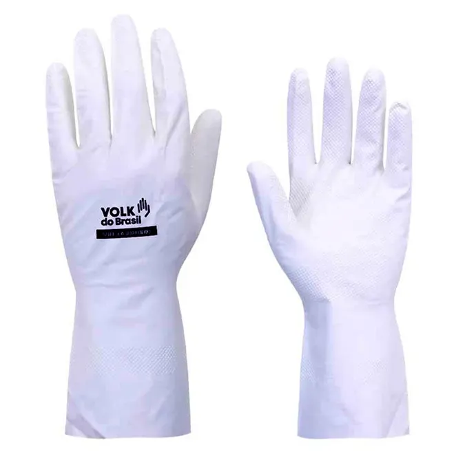 Luva Nitrílica Branca Volk Sem Forro Ideal Para Manipulação de Alimentos Atende á Resolução RDC 26 CA 16314