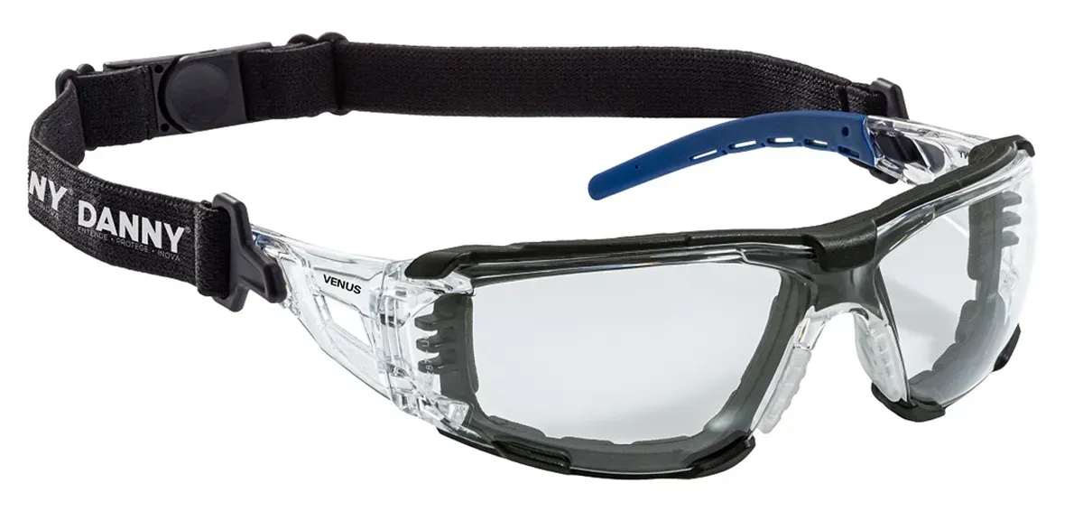 Óculos de Proteção Danny Vicsa Venus Lente Incolor Acompanha Elástico Antiembaçante DA-14.250 CA 48168