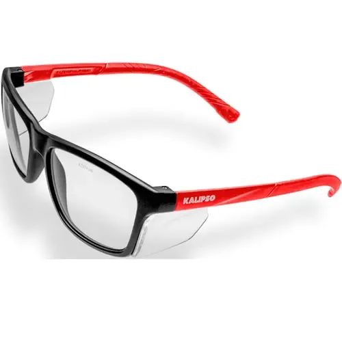 Óculos de Segurança Kalipso Cancun Haste Vermelha Incolor Permite Lentes Corretivas CA 45873