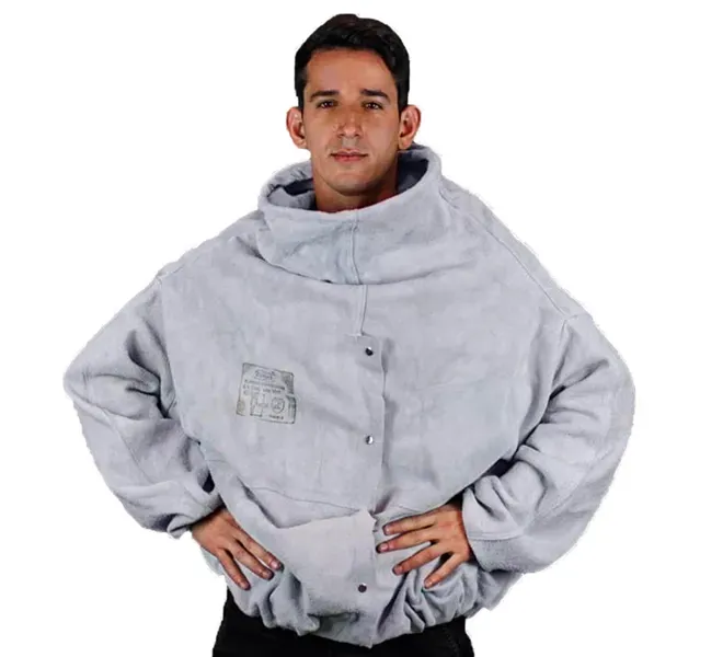 Blusão de Raspa Tipo Jatista Zanel  80CM Fechamento em Velcro e Botões CA 13991