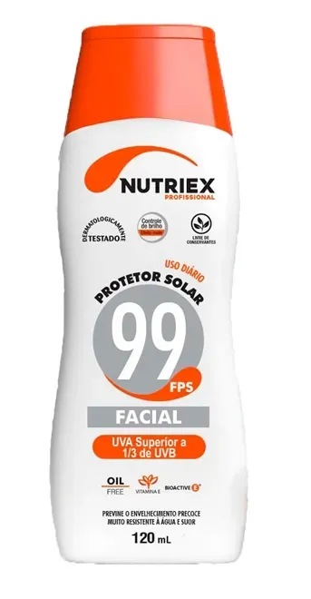 Protetor Solar Facial Nutriex FPS 99 Ultra Proteção Resistente a Água Embalagem Com 120ml