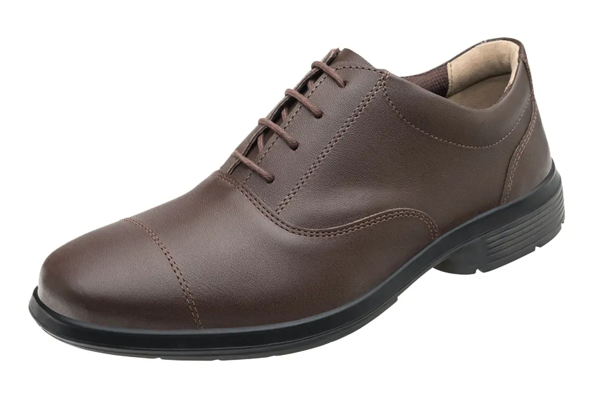 Sapato de Segurança Social em Couro Marrom London Safe Marluvas 20S29-P Fechamento em Cadarço CA 33698