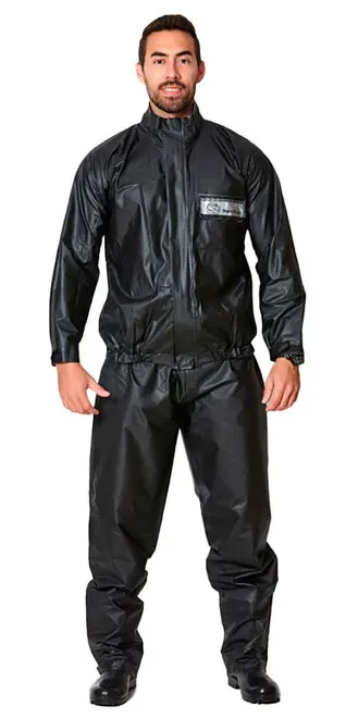 Conjunto Motoqueiro Moto Race 100% Impermeável Brascamp Preto Blusão CA 28481 e Calça 28482