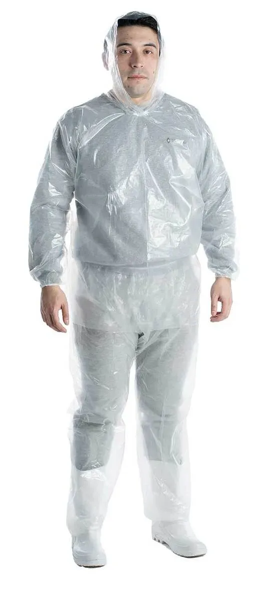 Conjunto Termolaminado Transparente Com Capuz e Elástico Brasmo Impermeável Gramatura 65g CA 19472 E CA 19475