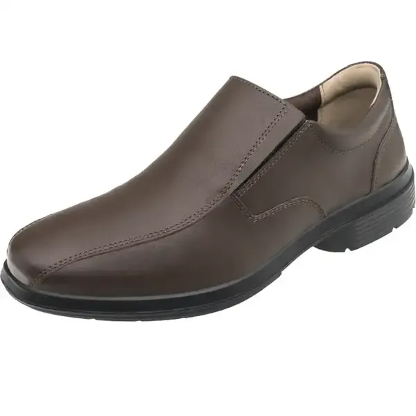 Sapato de Segurança Social em Couro Marrom London Safe Marluvas 20S29-S Fechamento em Elástico CA 41864