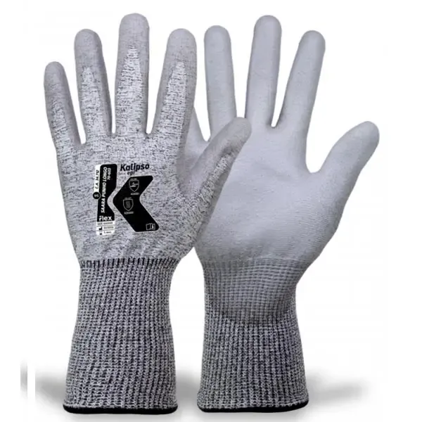Luva de Segurança Kalipso Saara Punho Longo Com Banho de Pu Resistente a Corte e Perfuração CA  34712