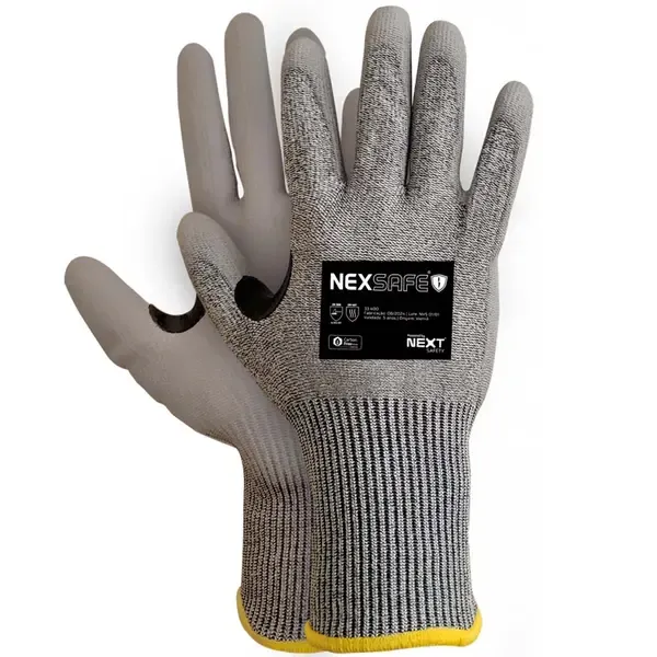 Luva Next Safety 32.300 Contra Risco de Cortes Modelo Nexsafe Alpha 1 Banho em Pu Teste TDM Nível D CA 51495
