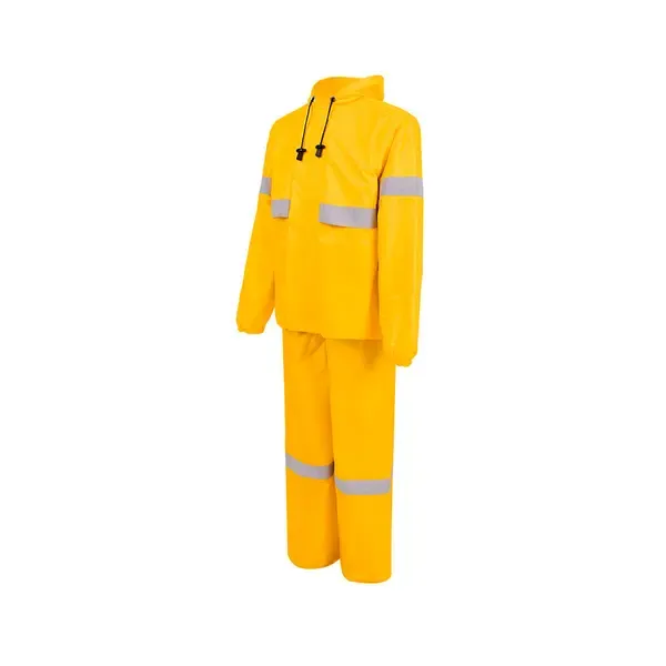 Conjunto Impermeável em Nylon Amarelo Ouro Com Refletivo Vértice CA 28742