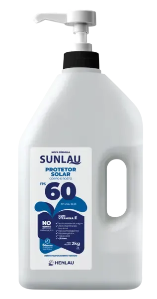 Protetor Solar Sunlau Marca Henlau Fator 60 Sem Repelente Frasco 2 kG/LT