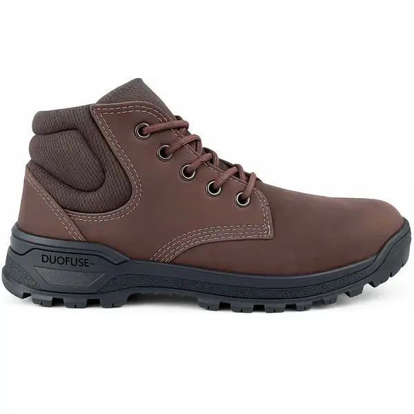 Bota de Segurança Wonder Work Bico de Pvc Marrom Couro Nobuck Solado de Borracha CA 52609