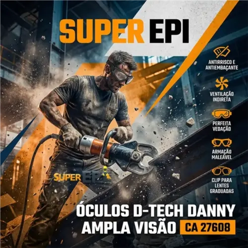 Óculos de Segurança Danny D-Tech com Clip para Grau DA-15.200 CA 27608