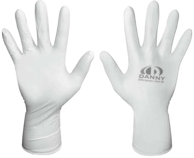 Luva Nitrílica Sensiflex Premium Danny Branca Reforçada Caixa 100 Un DA-90112 CA 41690