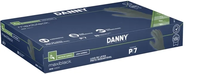 Luva de Látex MaxiBlack Preta CX/10 Pares DA-2050 CA 20975