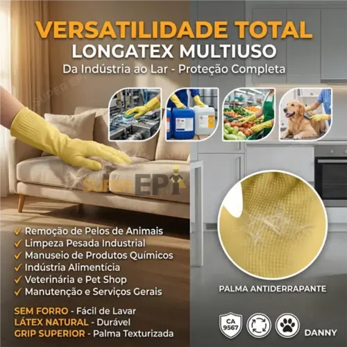 Luva de Segurança Longatex Punho Virola DA-2020 CA 9567 Danny