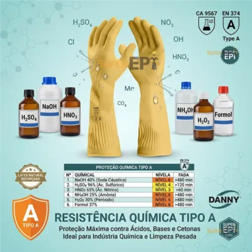 Luva de Segurança Longatex Punho Virola DA-2020 CA 9567 Danny
