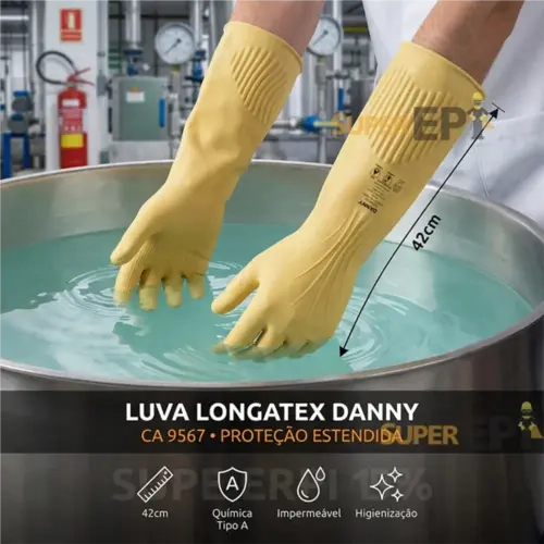 Luva de Segurança Longatex Punho Virola DA-2020 CA 9567 Danny
