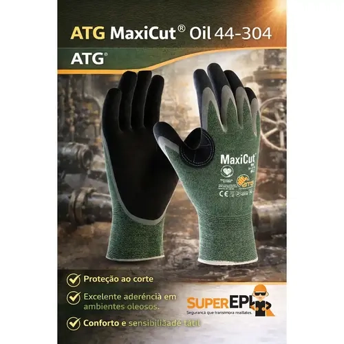 Luva de Segurança Atg MaxiCut 3 Óleo Next Safety Anticorte 61.000 Ca 50932